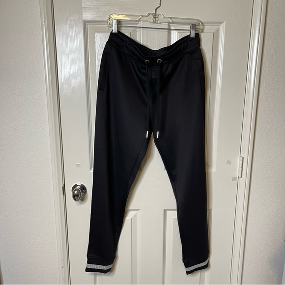 Karl Lagerfeld Womens Fitness Workout Jogger Pants Black S - Picture 6 of 16